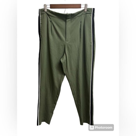 ZARA x TRF Collection Olive Green Trousers Pants w/ Side Stripes SZ XL - Picture 4 of 6